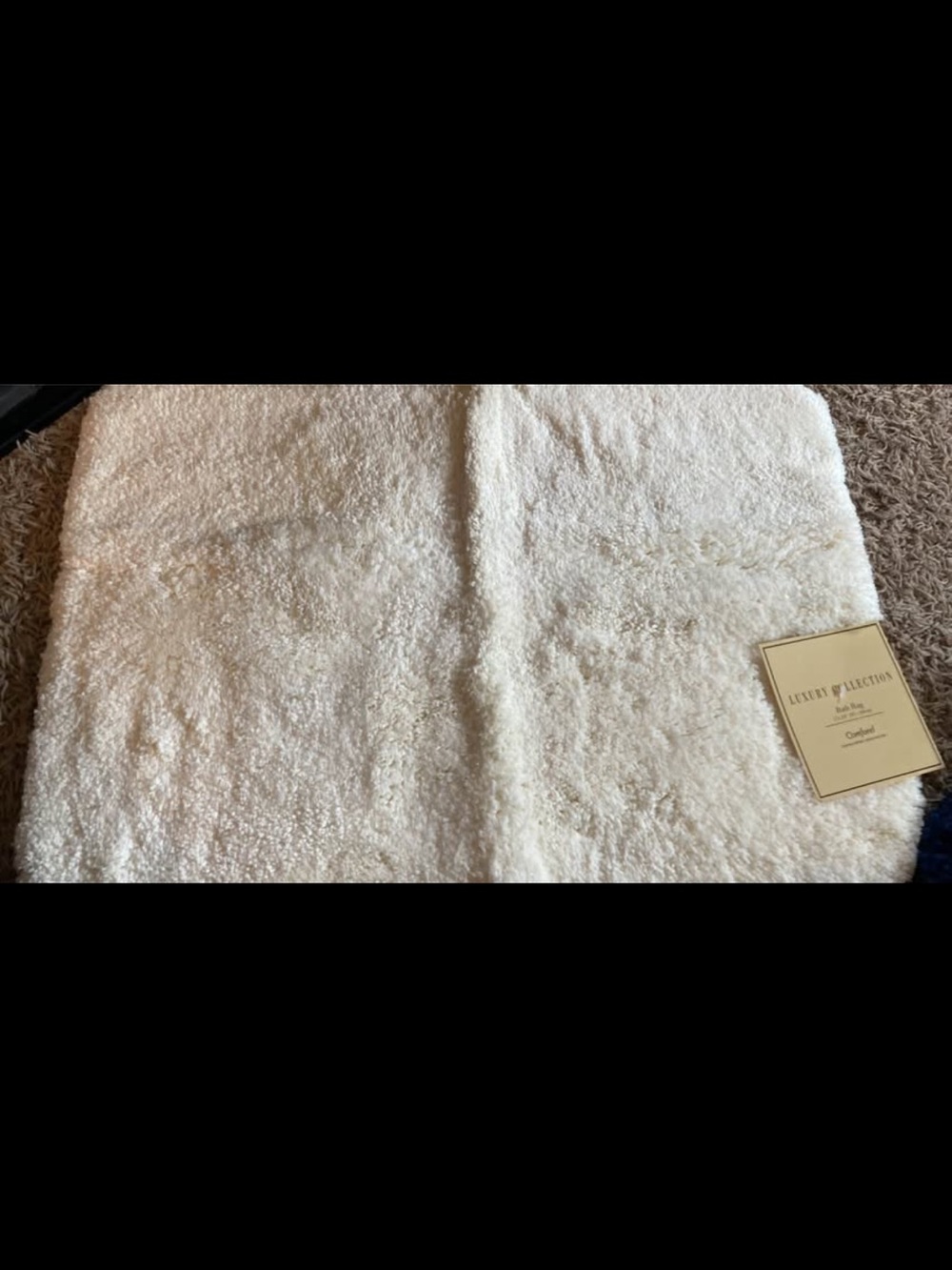 Plush Cream Bath Rug/17x24